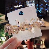 Pinces à cheveux pour dames élégantes fleurs réfléchissantes en strass accessoires de cheveux pour filles barrettes en cristal pour femmes