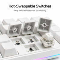 Clavier mécanique compact 68 touches, éclairage RGB par touche, hot-swappable, trois modes (filaire, Bluetooth, 2.4G), USB-C
