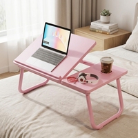 Table d'ordinateur portable pliable réglable en hauteur, bureau portable en bois pour la maison, le bureau, la chambre, l'étude, le dortoir