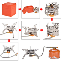 Accessoires de cuisine en acier inoxydable léger équipement de plein air portable cuisinière à gaz de camping