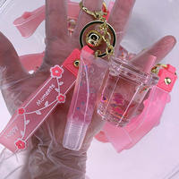 Brillant à Lèvres Personnalisé Vierge Transparent Non Collant Végétalien Rose pour Enfants, Tubes Porte-Clés à Brillant à Lèvres, Créez Votre Propre Rouge à Lèvres Vert
