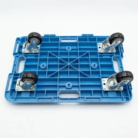 Chariot à plateforme en plastique connectable avec 4 roulettes, chariot de manutention pour meubles à roulettes imbriquées
