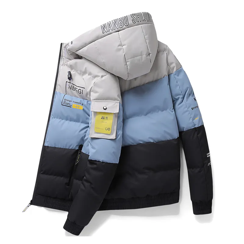 OEM Hooded Winter Men's Warm Outwear Thicken Windproof Coats Padded Jacket Cotton