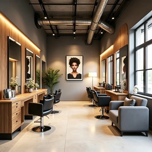 สถานีทำงานร้านตัดผม เฟอร์นิเจอร์ร้านเสริมสวย ออกแบบตกแต่งภายในร้านทำผมตามสั่ง ปรับแต่งห้องได้เต็มรูปแบบ ตกแต่งร้านค้า - Product Image 5