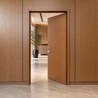 Porte coupe-feu en acier à grain de bois personnalisé avec double battant et cadre en acier pour couloir de cour d'assises