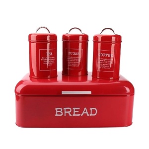Hộp Đựng Bánh Mì Nhà Bếp Gia Đình Bằng Kim Loại Bộ Hộp Đựng Cà Phê Đường Trà Hộp Đựng Bánh Mì Có Nắp Bộ Hộp Đựng - Product Image 1