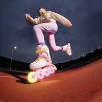 Patins à roulettes lumineux ajustables à une rangée pour filles et garçons de 6 à 12 ans, professionnels et débutants