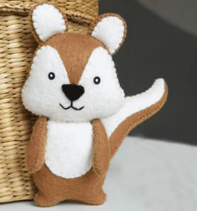 ตุ๊กตาสัตว์ป่าทำจากผ้าสักหลาด กระรอก แรคคูน สุนัขจิ้งจอก กระรอกเหม็น หมี กวาง เม่น กระต่าย บีเวอร์ ของเล่นเย็บติดกัน - Product Image 2