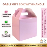 Boîte à gâteau rectangulaire pliable portable et colorée, impression offset quadricolore pour les faveurs de mariage et de fête - Commandes personnalisées