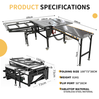 Sierra de panel de precisión portátil WJ600B con riel de aluminio grueso, 98% de recolección de polvo, enrutador para cantos, venta al por mayor personalizada
