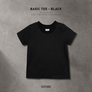 เสื้อยืดสีดำพื้นฐาน ผลิตจากผ้าเนื้อบางเบา สัมผัสนุ่มสบาย ให้ความสบายยาวนานสำหรับเด็กๆ ที่ชอบเคลื่อนไหวในทุกการผจญภัยประจำวัน - Product Image 4