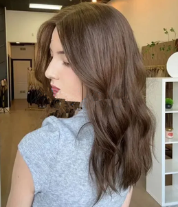 Wig rambut manusia Vietnam asli pendek bob tanpa lem HD Lace 5x5 warna cokelat tua Salo - Product Image 2