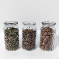 Pot de conservation alimentaire en verre rond, boîte en verre décorative pour la maison, la cuisine, le café, les bonbons, les biscuits, le sucre