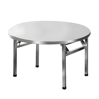 Table ronde pliante en acier inoxydable robuste, table de banquet portable pour hôtel, restaurant, mariage, événement