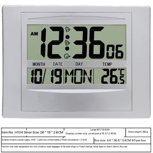 Atacado Personalizado Velho Relógio De Parede De Alta Definição <span class=keywords><strong>LCD</strong></span> <span class=keywords><strong>Display</strong></span> Digital Multi-Function Simple Living Room Relógio De Mesa - Product Image 4