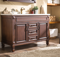 Meuble de salle de bain sur pied, style américain, avec lavabo, personnalisable