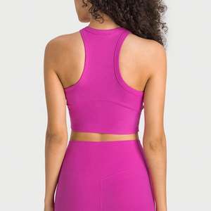 Slim Fit venta al por mayor camiseta sin mangas de gimnasio en blanco se siente como la piel de alta calidad 220gsm Sujetador deportivo antibacteriano Fitness Yoga Wear - Product Image 2