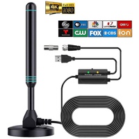 Antenne TV numérique terrestre TEOU DTMB DVB-T2 intérieure/extérieure 4K HDTV avec amplificateur, câble ABS 3M, connecteur SMA, VSWR 1.5