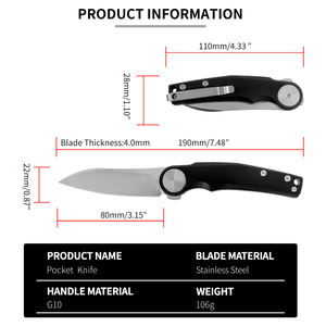 New Design D2 Steel <strong>Blade</strong> G10 Handle Outdoor Camping Tool Survival Tactical <strong>Knife</strong> Pocket - Product Image 2