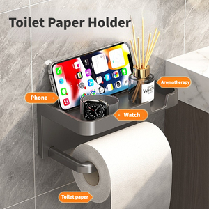 Đấm miễn phí nổi kệ lưu trữ chủ giá Khay Đứng tổ chức treo tường phòng tắm giấy vệ sinh - Product Image 3