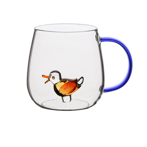 Boccale in vetro con animali 3D carino e colorato personalizzato-bicchieri per gli amanti degli animali-tartaruga-anatra-<span class=keywords><strong>riccio</strong></span>-scoiattolo - Product Image 4
