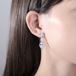 LUOTEEMI — boucle d'oreille en cristal zircon, pour femme, haute qualité, en forme de larme - Product Image 3