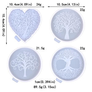 Moldes de fundición de resina hechos a mano para adornos decorativos DIY estilo Ins molde de posavasos de árbol de la vida de silicona 9319-3 - Product Image 4