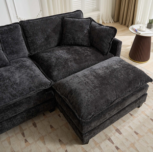 Ensemble de canapé carré trois places Cloud (ottoman non inclus) – Canapé sectionnel moderne pour salon, chambre, appartement, hôtel et villa - Product Image 3