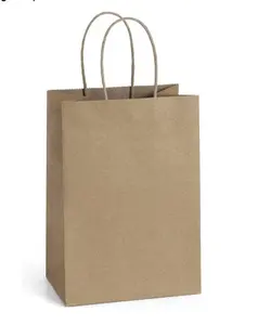 Sac en papier kraft avec poignée anti-effraction pour la restauration rapide, les plats à emporter et la livraison, emballage pour vaisselle, oreillers, produits ménagers - Product Image 4