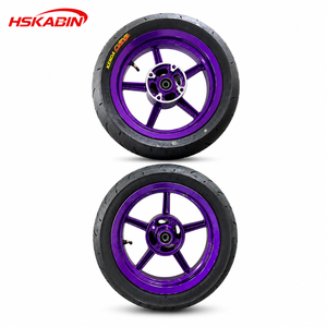 Pneus de moto Kenda Supermoto violets, ensemble complet avec jantes en aluminium et <span class=keywords><strong>chambre</strong></span> à <span class=keywords><strong>air</strong></span> pour roues EM5 Moto arrière/avant de <span class=keywords><strong>12</strong></span> pouces - Product Image 5