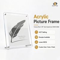 Cadre photo en acrylique en gros, cadre photo de table, impression de logo personnalisée directe usine, OEM ODM, affichage transparent