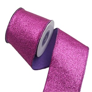 Cinta de grogrén con borde de alambre y purpurina, cinta de tela brillante con recubrimiento en polvo para decoración de árboles de Navidad, coronas y adornos de fiesta - Product Image 6