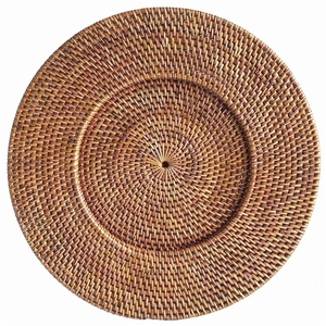 Assiettes rondes en bambou avec Design Boho, chargeur, benne pour dîner et mariages, tapis de mariage, en rotin, Vintage, 12 pièces - Product Image 3