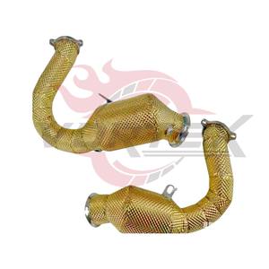 Tubería de Escape con Aislamiento Térmico Vortex Gold para Porsche Macan Turbo S 3.0T 3.6T V6 2014-2018, Sistema de Tuberías Turbo de Competición - Product Image 2