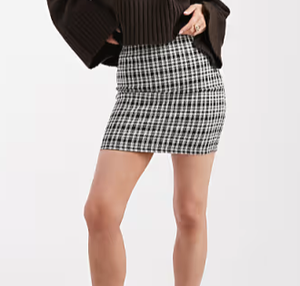 High Waist Plaid Mini <strong>Skirt</strong> Women Vintage Casual Fashion Autumn Winter Fleece Tweed Slim Fit Daily Wear - Product Image 2