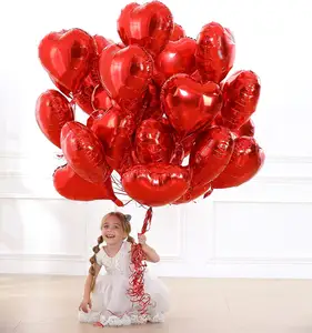 婚礼生日派对装饰品婴儿淋浴装饰15件/批18英寸金银红色爱心气球