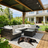 Pergola de jardin en aluminium 2x3 3x5 3x6m, gazebo, toit à lames orientables, LED, étanche, revêtement en poudre, motorisé, rétractable, barbecue en plein air