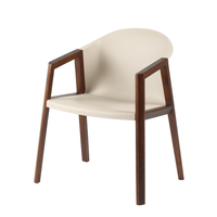 Chaise de salle à manger moderne en plastique PP avec accoudoirs en bois massif, chaise de salon, chaise de restaurant Golden Award