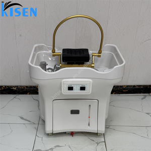 Kisen Tanque de Agua Portátil de 50L Muebles de Salón de Belleza Silla de Champú Blanca Lavabo Lavacabezas para <span class=keywords><strong>Spa</strong></span> Barbería - Product Image 6