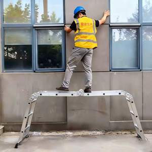 Échelle pliante extensible en aluminium CE 4x3 marches 5m avec charnières, moderne, multi-usage, rangement facile, pour supermarché - Product Image 3