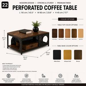 Mesa de Centro de Nogal de Estilo Simple y Lujoso, Mesa de Café Cuadrada de Estilo Retro Americano para Sala de Estar, Muebles para el Hogar, Decoración Moderna y Clásica - Product Image 2