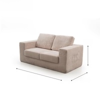 Chinesischer Hersteller Hochdichter Schaumstoff Cordstoff Vakuumverpacktes Kompressions-Knochenloses Sofa 2-Sitzer-Sofa (Im Karton)