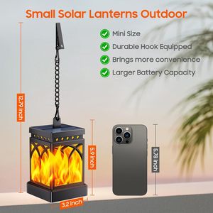 <span class=keywords><strong>KOOPER</strong></span> Lot de 4 lanternes solaires - Étanches, effet flamme vacillante, modes constants, à suspendre, décoration de jardin extérieur, source lumineuse LED, ABS - Product Image 2