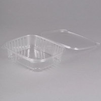 Boîte d'emballage de salade en plastique, conteneur rectangulaire transparent à charnière, vente en gros