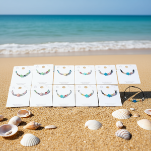 Braccialetto PULSERA con stella marina in resina, acciaio inossidabile, fatto a mano, 12 pezzi - Product Image 2