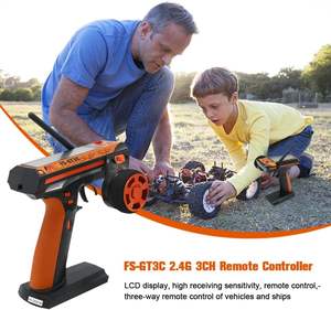Transmisor RC Flysky FS-GT3C 2.4GHz 3CH con Receptor FS-GR3E, Control Remoto LCD para Auto y Barco RC - Product Image 2