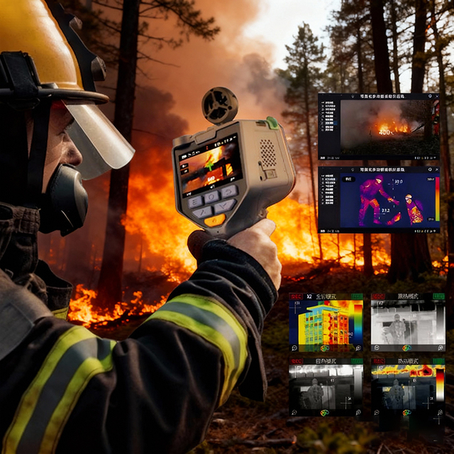 ZHENGZE 8 In1 Thermal Imaging Camera CO H2S O2 EXP 700m Range Intelligent Voice Durable Portable Firefighting Tunnel Rescue