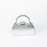 Bolso de Noche Curvo de Lujo con Pedrería Completa, Asa de Cristal con Forma de Hoja Marquesa y Diamantes, Cartera de Fiesta para Mujer para Boda y Baile de Graduación