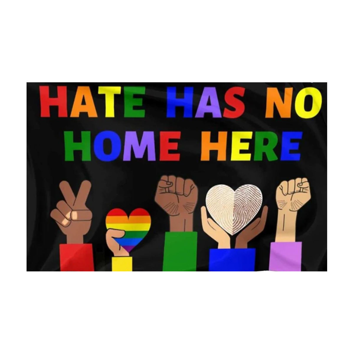 Rainbow Hate Has No Home Here Flag