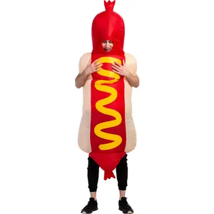 Hamburger Hotdog Halloween Inflatable Costumes for adults Cosplay Cartoon Mascot